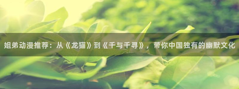 歪歪漫画樱花：姐弟动漫推荐：从《龙猫》到《千与千寻》，带你中国独有的幽默文化